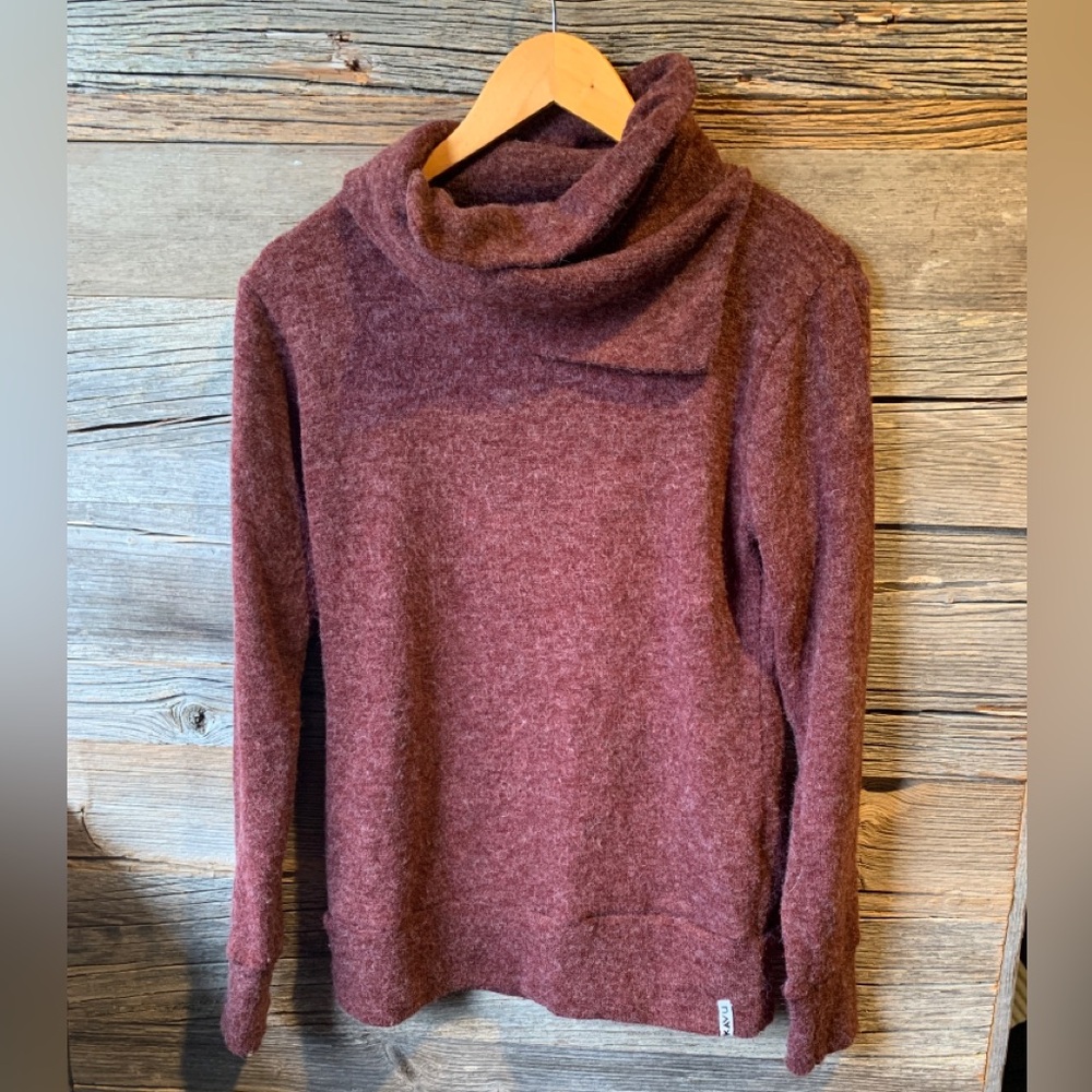 Kavu Sweetie Cowl Neck Sweater - burgundy